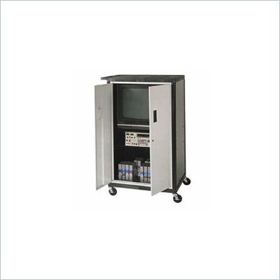 Luxor Endura  59 Inch High Locking Video Console in Black and Gray