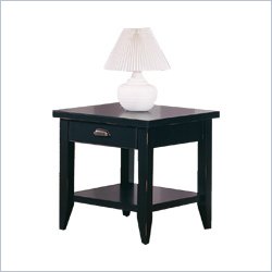 Kathy Ireland Home by Martin Furniture Tribeca Loft Black End Table with Drawer