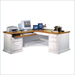 Kathy Ireland Home by Martin Furniture Southampton Oyster 68 L-Shape Wood Executive Desk in Oyster