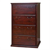 Kathy Ireland Home by Martin Furniture Huntington Club 4 Drawer Lateral File Storage Cabinet in Distressed Cherry