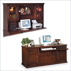 Kathy Ireland Home by Martin Furniture Huntington Oxford Credenza and Glass Door Hutch Set... by Kathy Ireland