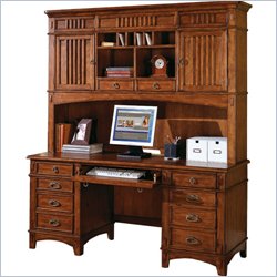 Kathy Ireland Home by Martin Furniture Mission Hills Wood Credenza with Hutch in Hutch