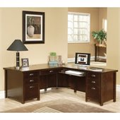 Kathy Ireland Home by Martin Furniture Tribeca Loft Cherry Executive Desk for Right Hand Facing Return