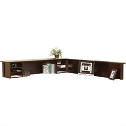 Kathy Ireland Home by Martin Furniture Tribeca Loft Cherry L-Shaped Reception Hutch