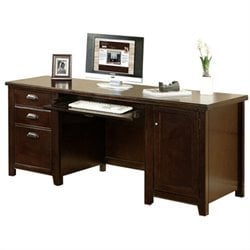 Kathy Ireland Home by Martin Furniture Tribeca Loft Wood Credenza Desk in Cherry