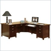 Kathy Ireland Home Tribeca Loft Wood Executive Desk and Return in Cherry 