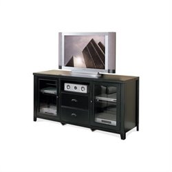 Kathy Ireland Home by Martin Furniture Tribeca Loft Black Wood Plasma Tall TV Stand