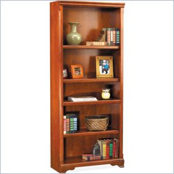 Kathy Ireland Home by Martin Furniture Charlotte Open 5 Shelf Wood Bookcase in Cherry