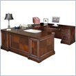 Kathy Ireland Home by Martin Furniture Mount View Left U-shape Wood Desk Set in Cherry Cobblesone