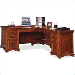 Kathy Ireland Home by Martin Furniture Charlotte L-Shape Wood Computer Desk in Cherry