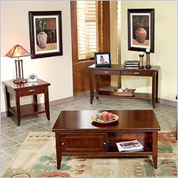 Kathy Ireland Home by Martin Furniture Tribeca Loft Cherry Coffee Table Set