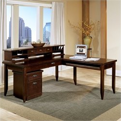 Kathy Ireland Home by Martin Furniture Tribeca Loft 64  Writing Table with Hutch in Cherry