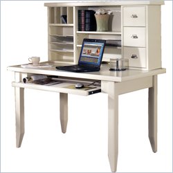 Kathy Ireland Home by Martin Furniture Tribeca Loft 49 Wood Writing Desk with Hutch in White