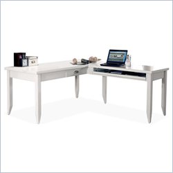 Kathy Ireland Home by Martin Furniture Tribeca Loft 62 L-Shape Wood Writing Desk with Hutch inWhite