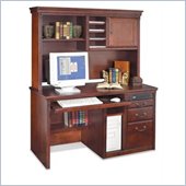 Kathy Ireland Home by Martin Furniture Huntington Club 56 Solid Wood Computer Desk with Hutch in Distressed Cherry