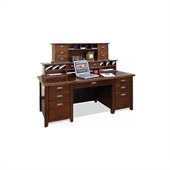 Kathy Ireland Home by Martin Furniture Tribeca Loft 69 Wood Executive Desk with Hutch in Cherry