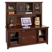 Kathy Ireland Home by Martin Furniture Tribeca Loft Wood Credenza with Hutch in Cherry 