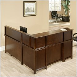 Kathy Ireland Home by Martin Furniture Tribeca Loft Cherry Corner Reception Desk with Hutch -Right
