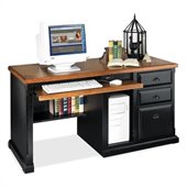 Kathy Ireland By Martin Southampton Office Single Pedestal Computer Desk in Distressed Onyx