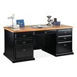 ADD TO YOUR SET: Kathy Ireland By Martin Southampton Office Double Pedestal Executive Desk in Distressed Onyx