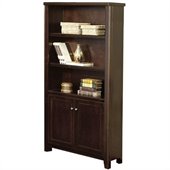 Kathy Ireland Home by Martin Furniture Tribeca Loft Lower Door 5 Shelf Wood Bookcase in Cherry