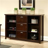 Kathy Ireland Home by Martin Furniture Tribeca Loft 3 Drawer Wood File Bookcase in Cherry