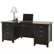 ADD TO YOUR SET: Kathy Ireland Home by Martin Furniture Tribeca Loft Double Pedestal Wood Executive Desk in Black