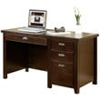 ADD TO YOUR SET: Kathy Ireland Home by Martin Furniture Tribeca Loft Single Pedestal Wood Computer Desk in Cherry 