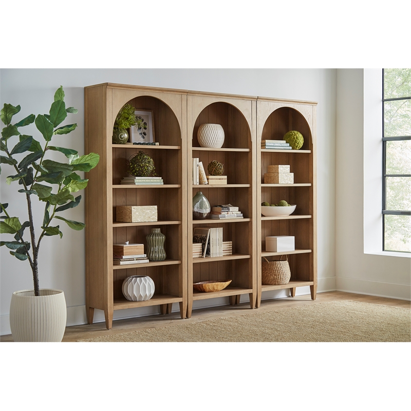 Modern Wood Open Bookcase Wall Office Storage Bookcase Light Brown