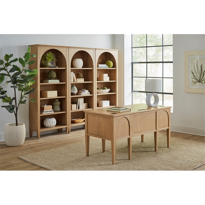 Modern Wood Open Bookcase Wall Office Storage Bookcase Light Brown
