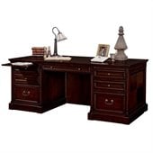Kathy Ireland Home by Martin Furniture Mount View Double Pedestal Executive Wood Computer Desk in Cherry Cobblestone