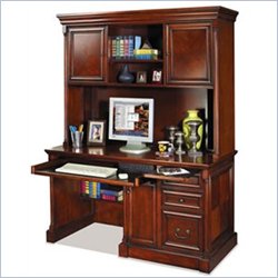 Kathy Ireland Home by Martin Furniture Mount View Wood Computer Desk with Hutch in Cherry Cobblestone
