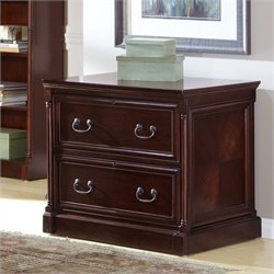 Kathy Ireland Home by Martin Furniture Mount View 2 Drawer Lateral Wood File Storage Cabinet in Cherry Cobblestone