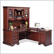 Kathy Ireland Home by Martin Furniture Nottingham L-Shape Wood Home Office Desk Set with Hutch in Cherry