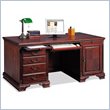 Kathy Ireland Home by Martin Furniture Nottingham Double Pedestal Wood Computer Desk in Cherry