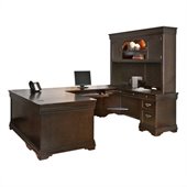 Martin Furniture Beaumont U-Shaped Desk w/ Hutch in Deep Java