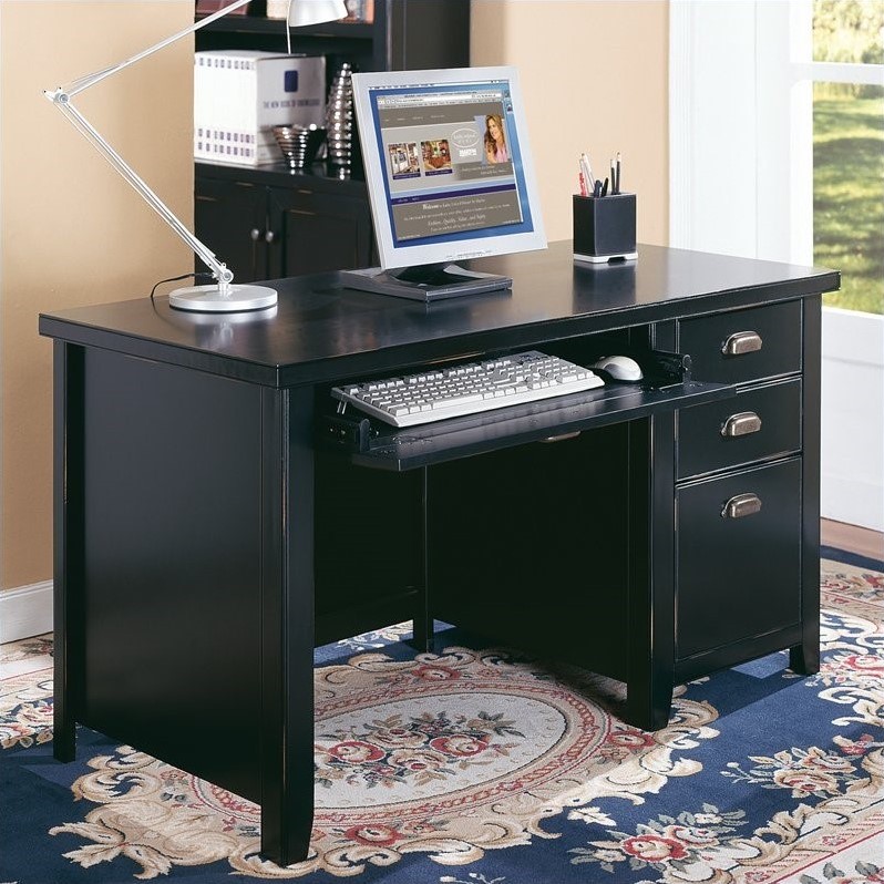 Martin Furniture Tribeca Loft TL540 Pedestal Desk - 4 Drawer - Single - Black. Each