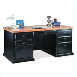Kathy Ireland Home by Martin Furniture Southampton Wood Computer Desk in Onyx Black