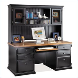 Kathy Ireland Home by Martin Furniture Southampton Wood Computer Credenza in Onyx Black