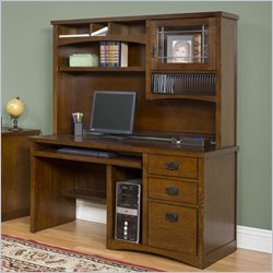 Kathy Ireland Home by Martin Furniture California Bungalow Wood Computer Desk with Hutch in Cherry
