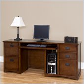 Kathy Ireland Home by Martin Furniture California Bungalow Wood Credenza Desk in Mission Oak