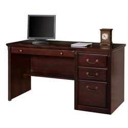 Kathy Ireland Home by Martin Furniture Huntington Club Solid Wood Computer Desk in Distressed Cherry