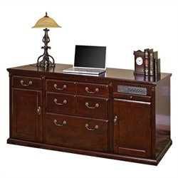 Kathy Ireland Home by Martin Furniture Huntington Club Wood Storage Credenza in Distressed Cherry