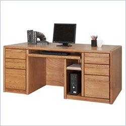 Kathy Ireland Home by Martin Furniture Contemporary 68 Solid Wood Computer Desk in Oak by Kathy Ireland