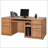 Kathy Ireland Home by Martin Furniture Contemporary 68 Solid Wood Computer Desk in Oak