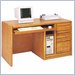 Kathy Ireland Home by Martin Furniture Contemporary Single Pedestal Wood Computer Desk in Medium Oak