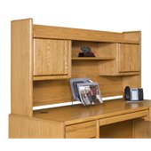 Kathy Ireland Home by Martin Furniture Contemporary Solid Wood Bookshelf Hutch in Oak