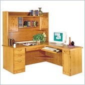 Kathy Ireland Home by Martin Furniture Waterfall L-Shape Wood Home Office Set in Oak