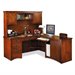 Kathy Ireland Home by Martin Furniture Mission Pasadena L-Shape Wood Home Office Set with Hutch in Mission Cherry