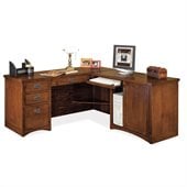 Kathy Ireland Home by Martin Furniture Mission Pasadena L-Shape Wood Desk in Cherry